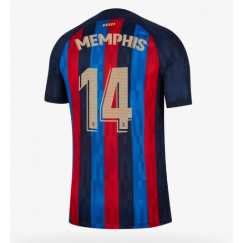 Fotbalové Dres Barcelona Memphis Depay #14 Domácí 2022-23 Krátký Rukáv